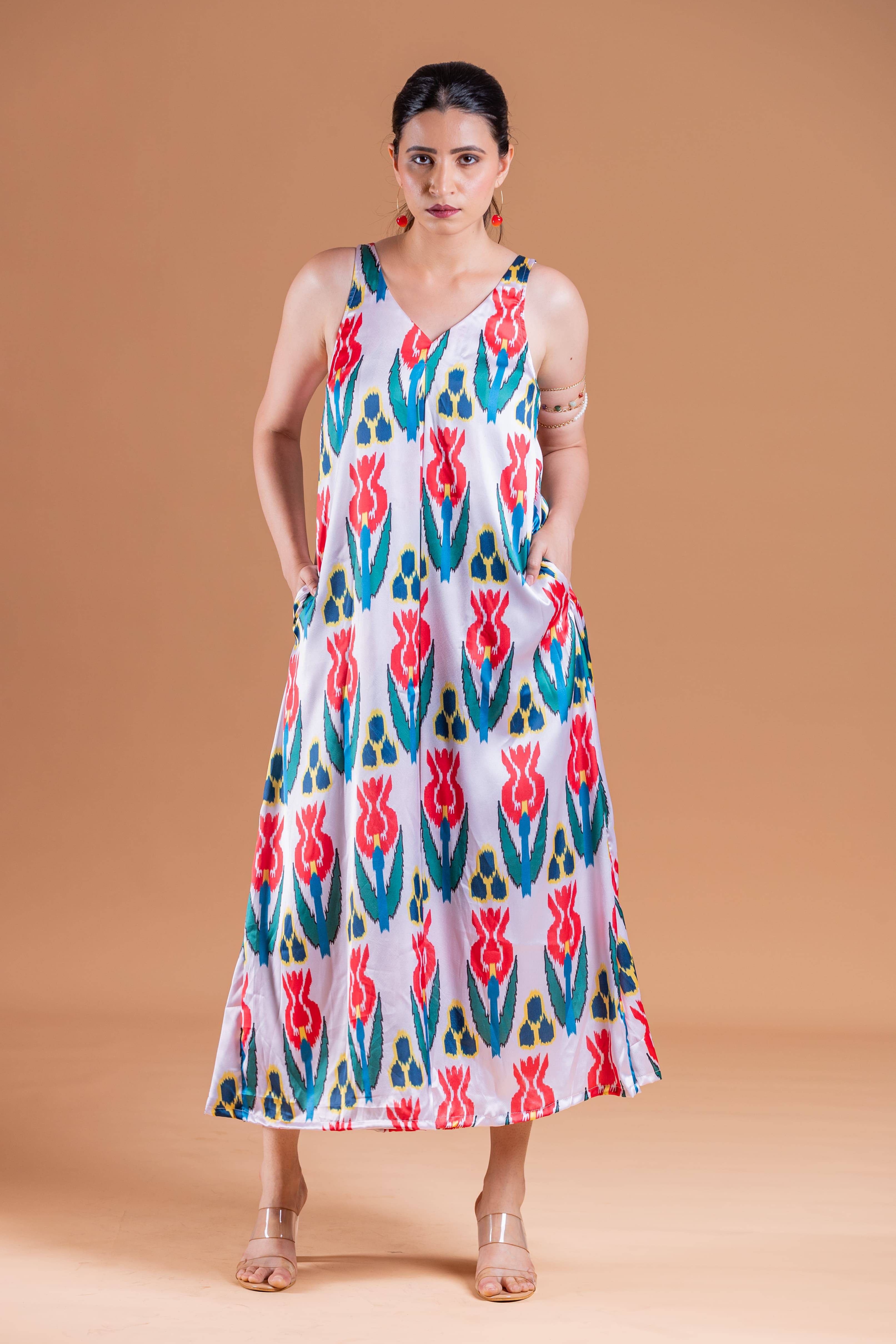 Sia White Ikat Dress - Label Xari