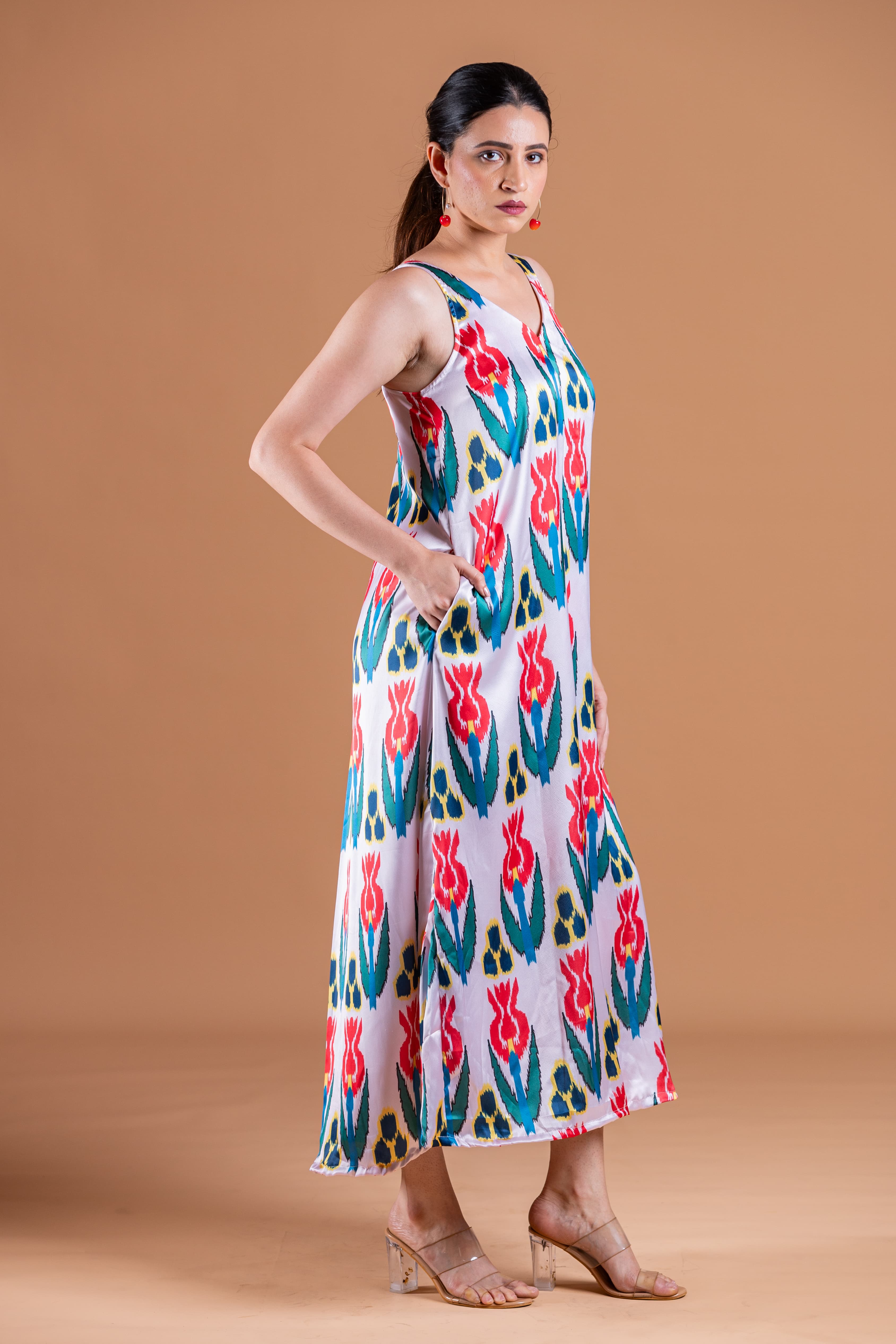 Sia White Ikat Dress - Label Xari