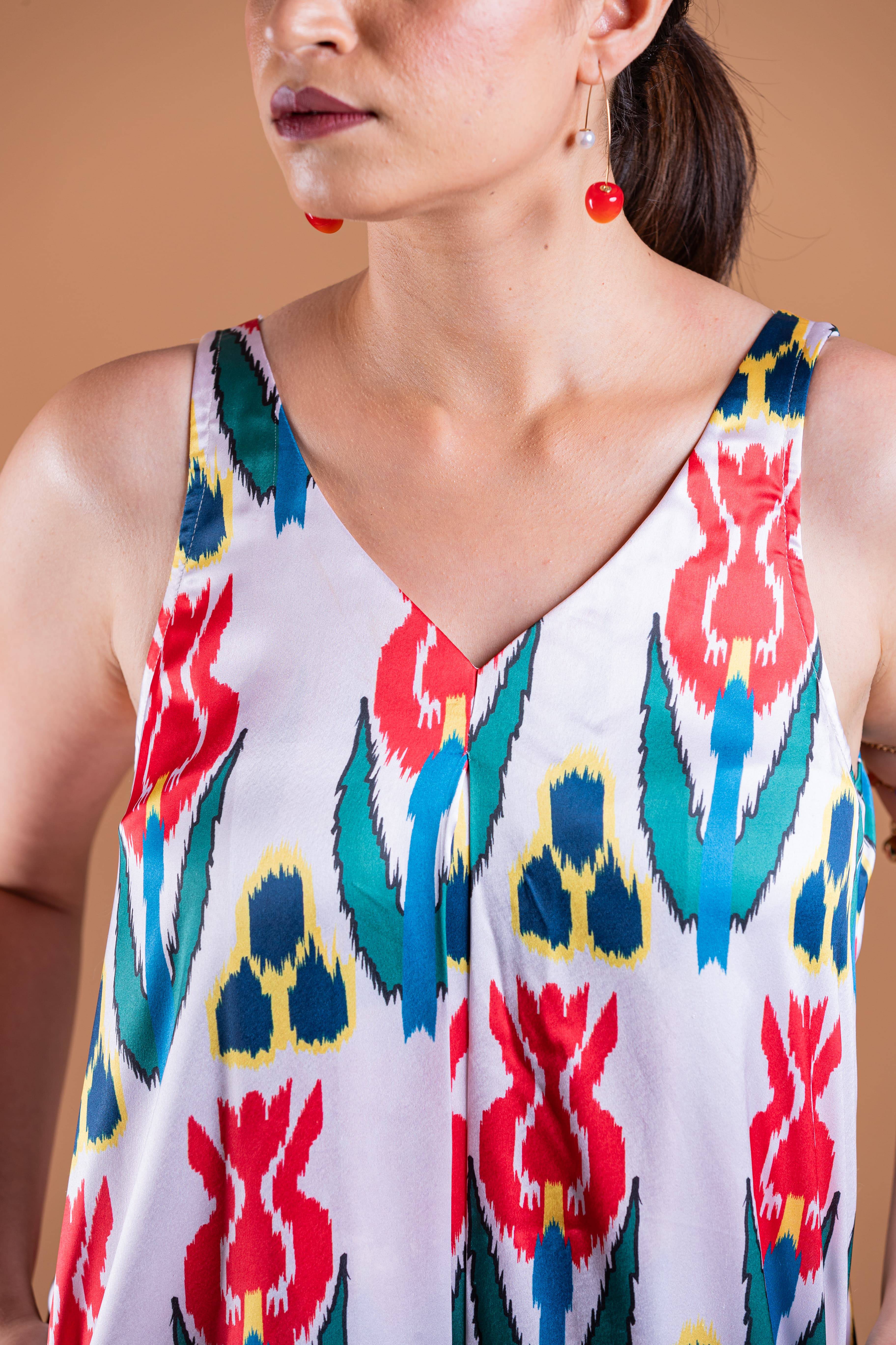 Sia White Ikat Dress - Label Xari