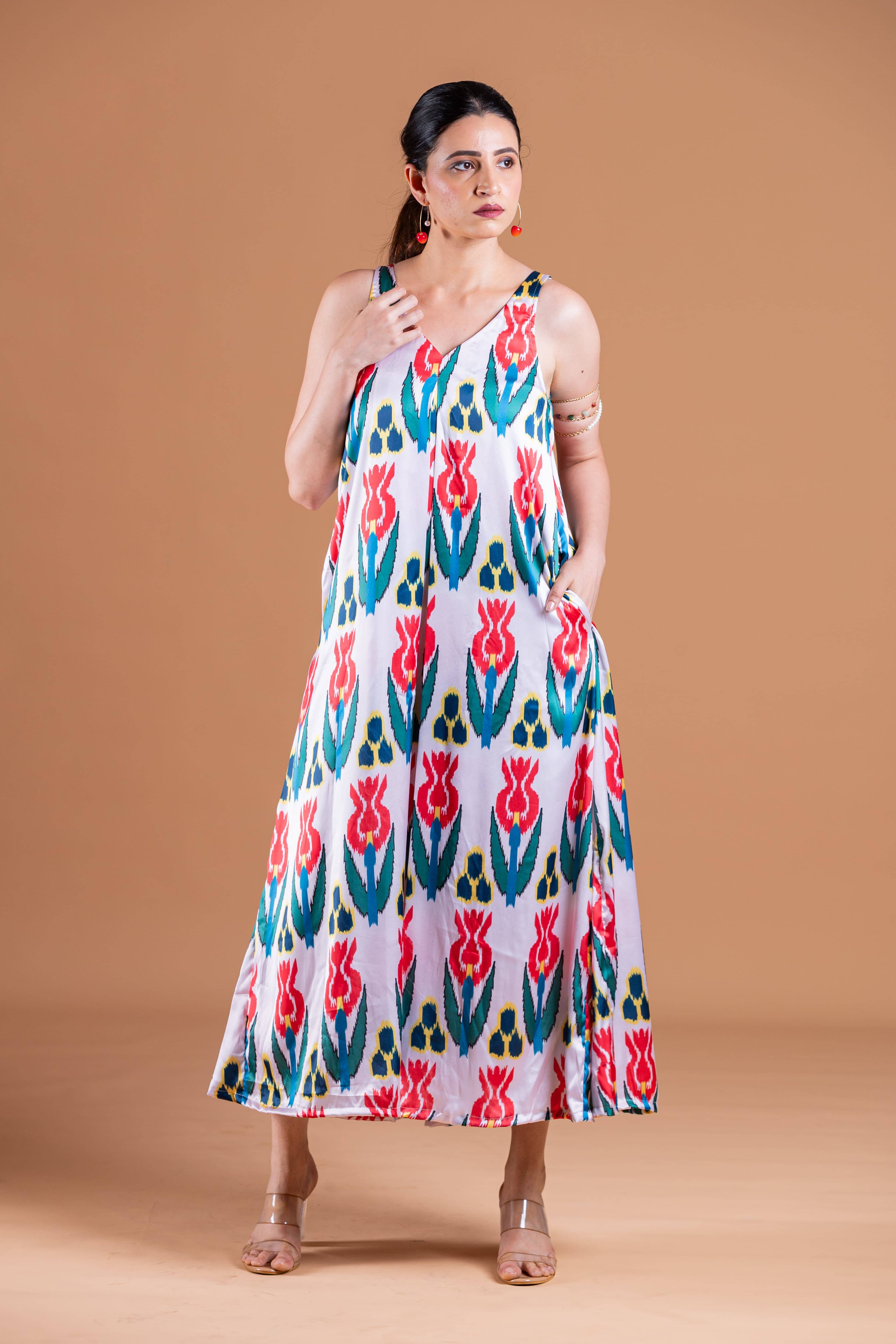 Sia White Ikat Dress - Label Xari