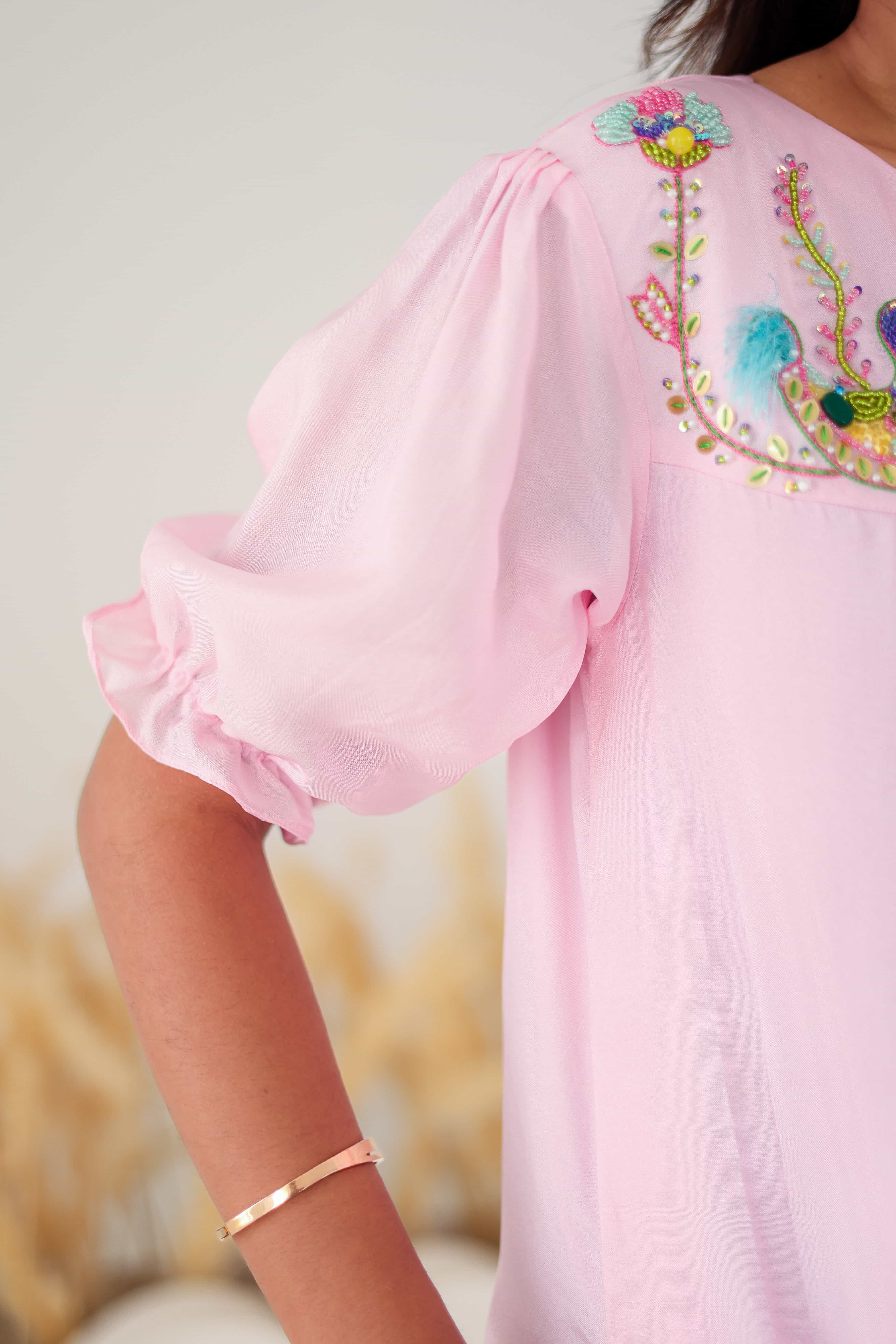 Uppada Silk Dress - Blush - Label Xari