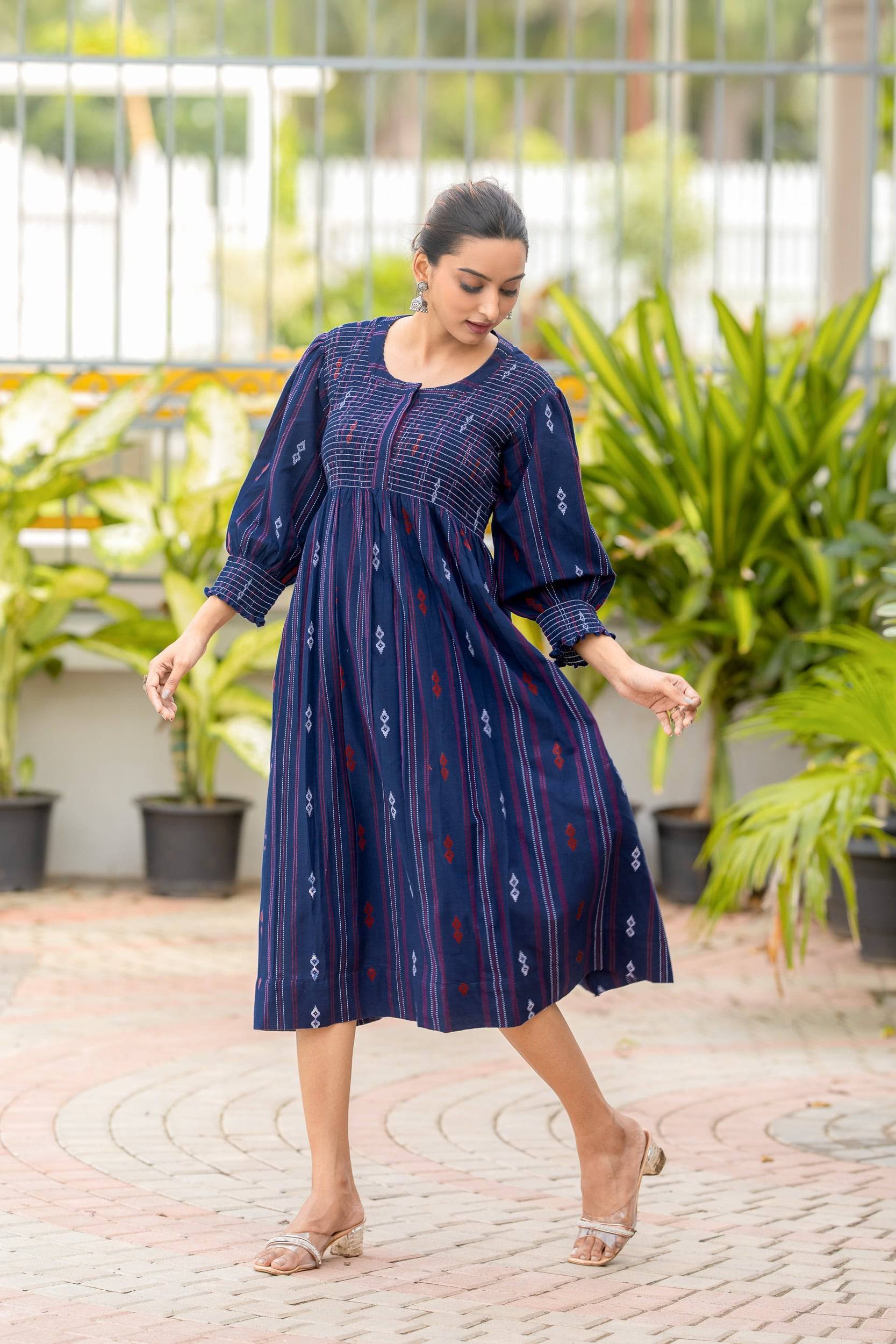 Yara Smocked Handloom Cotton Dress - Label Xari