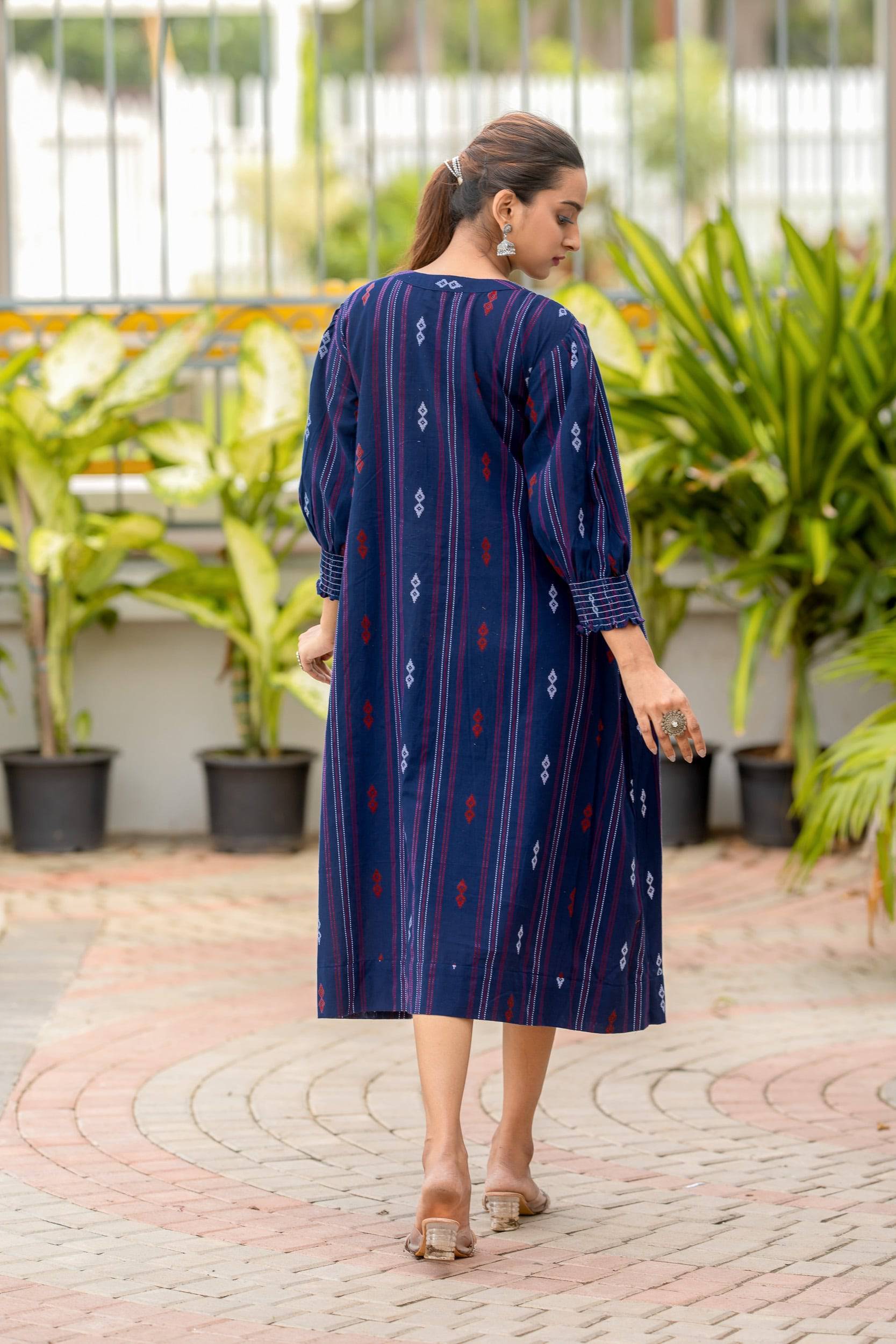 Yara Smocked Handloom Cotton Dress - Label Xari