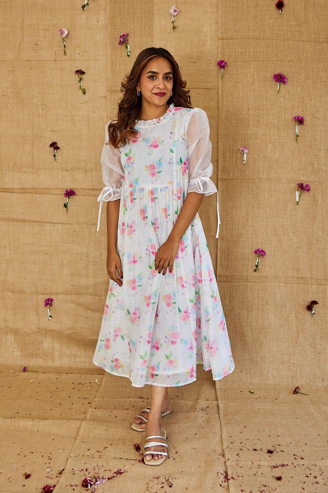 Summer Floral Sheer Dress | Light & Airy Style | Label Xari