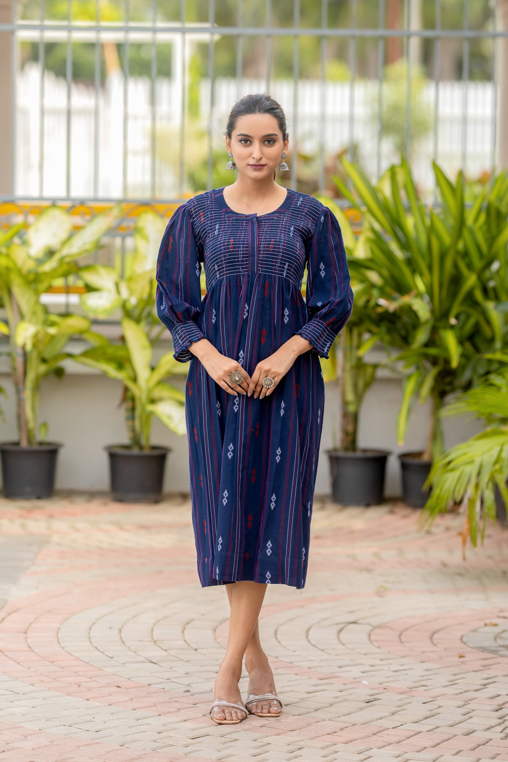 Yara Smocked Handloom Cotton Dress