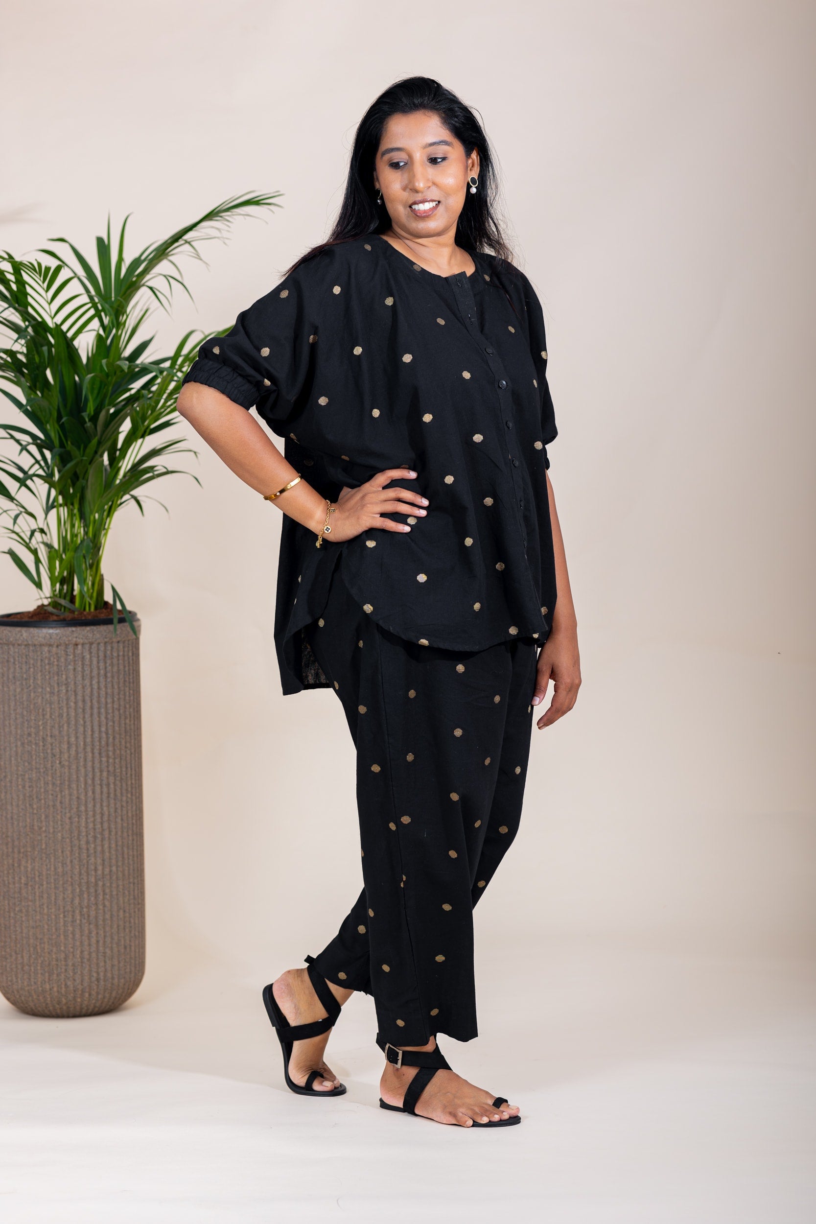 Raya Black Handloom Cotton Co-Ord - Label Xari