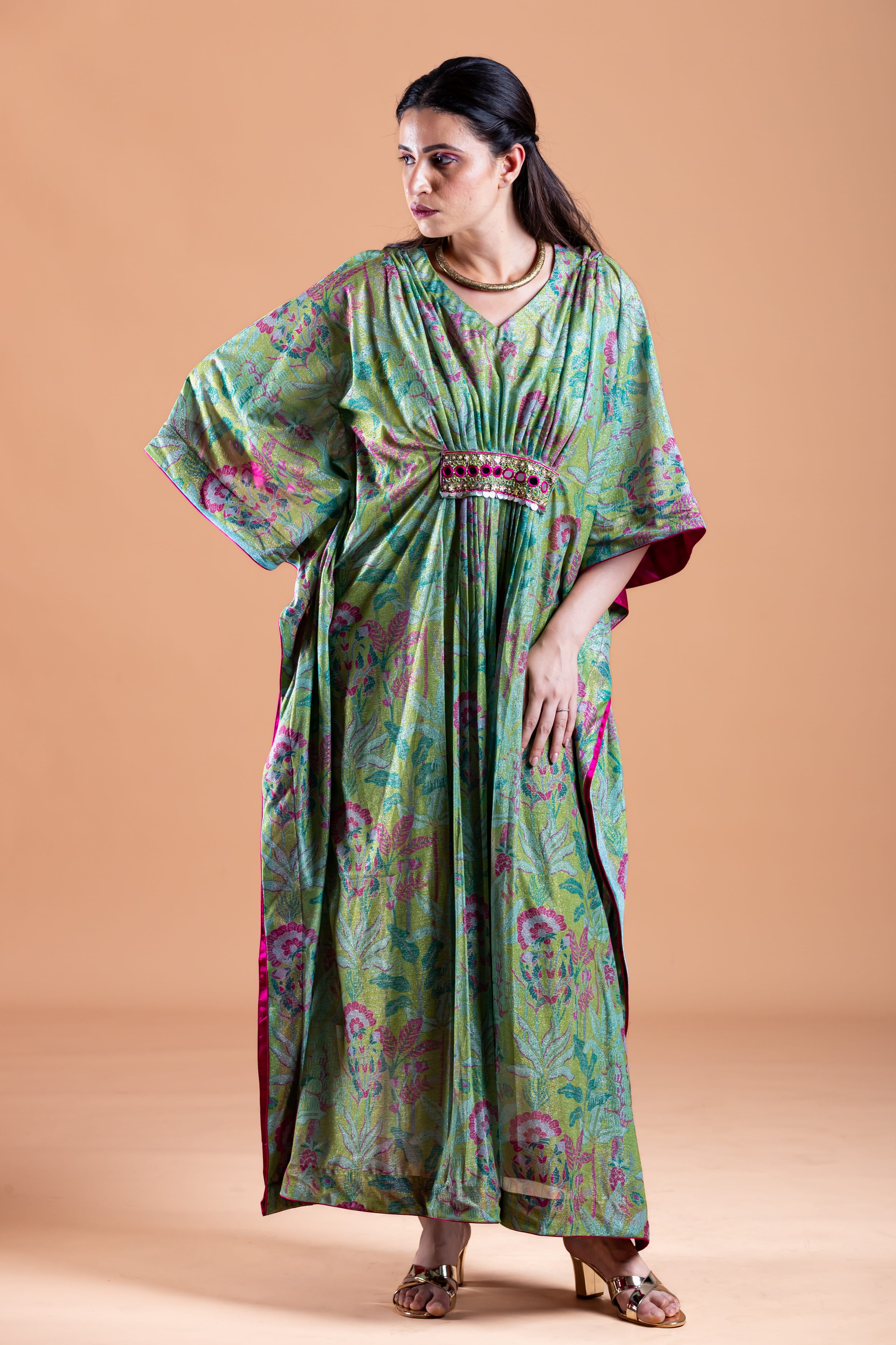 Nora Green Tissue Silk Kaftan - Label Xari