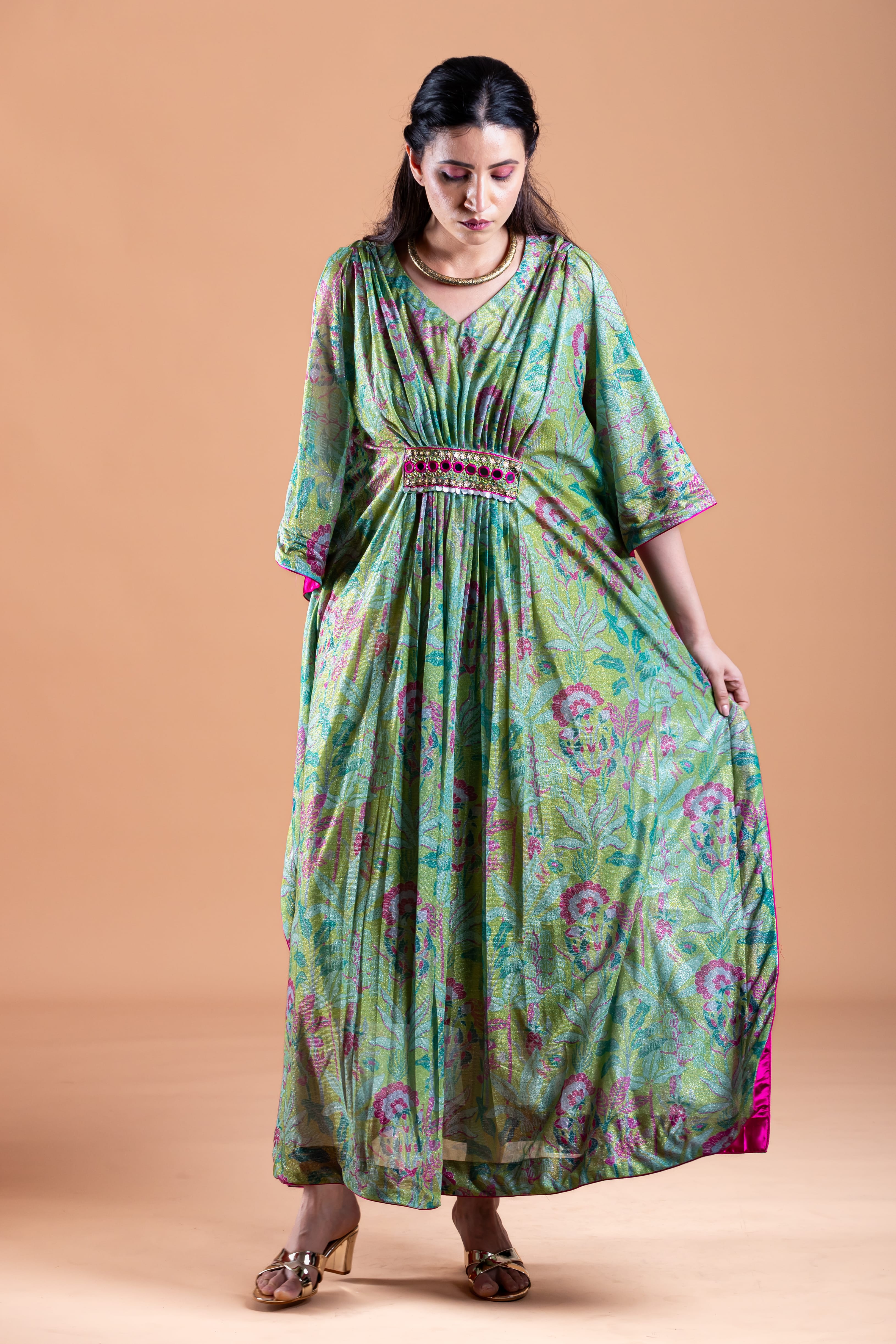 Nora Green Tissue Silk Kaftan - Label Xari