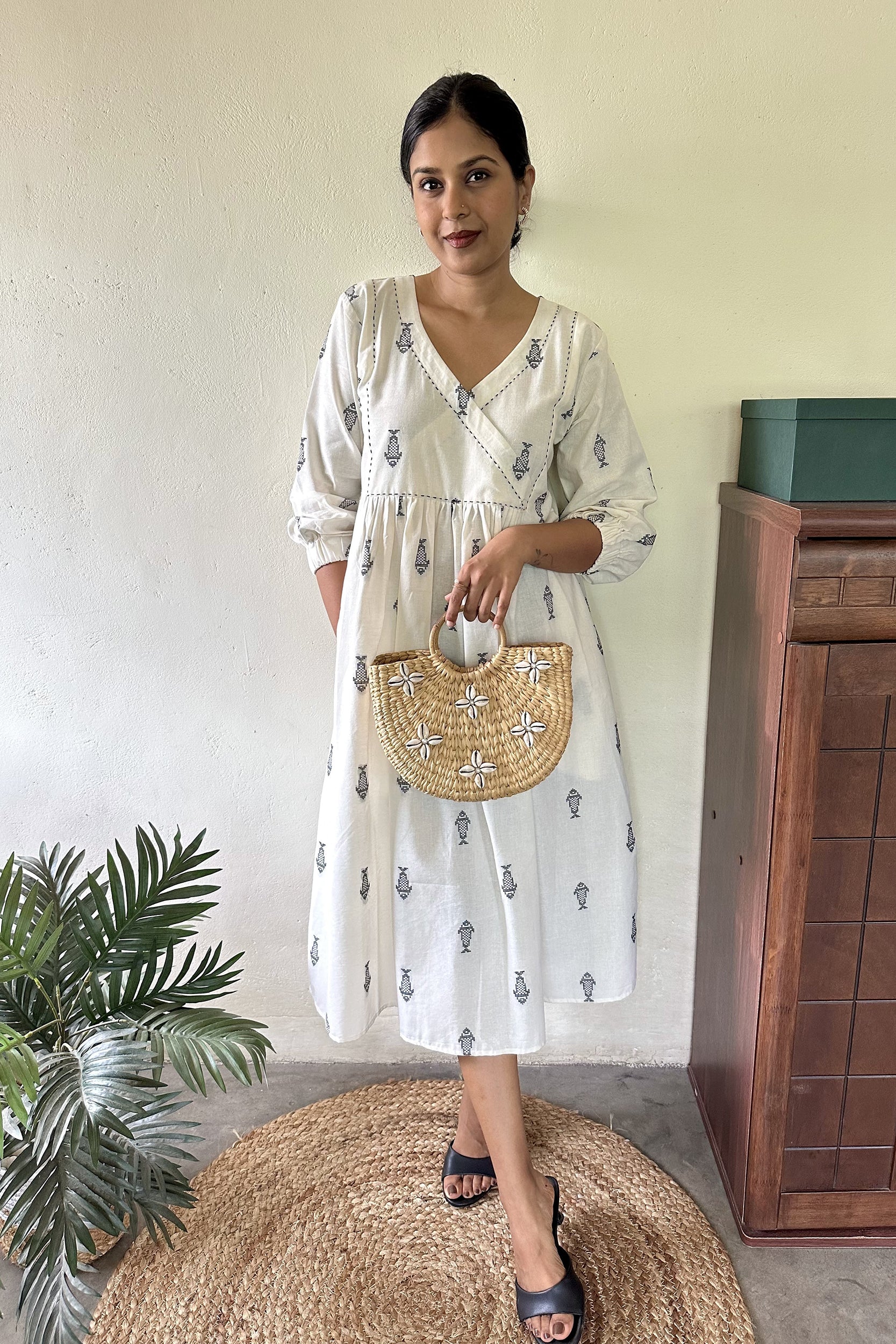 Ekta White Jamdhani Dress