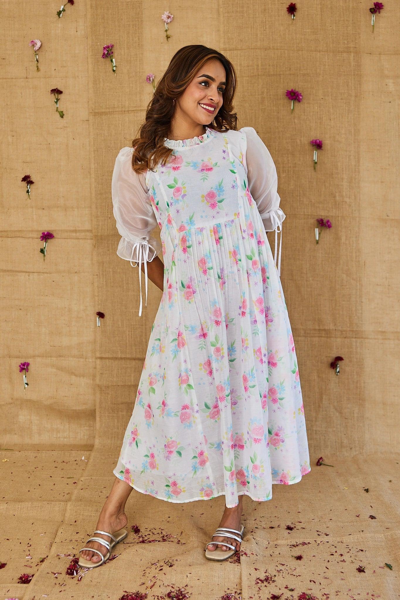 Summer Floral Sheer Dress - Label Xari